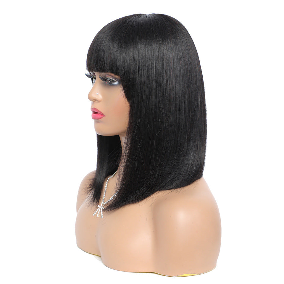 Women's Short Hair Series Real Hair Bob Headgear